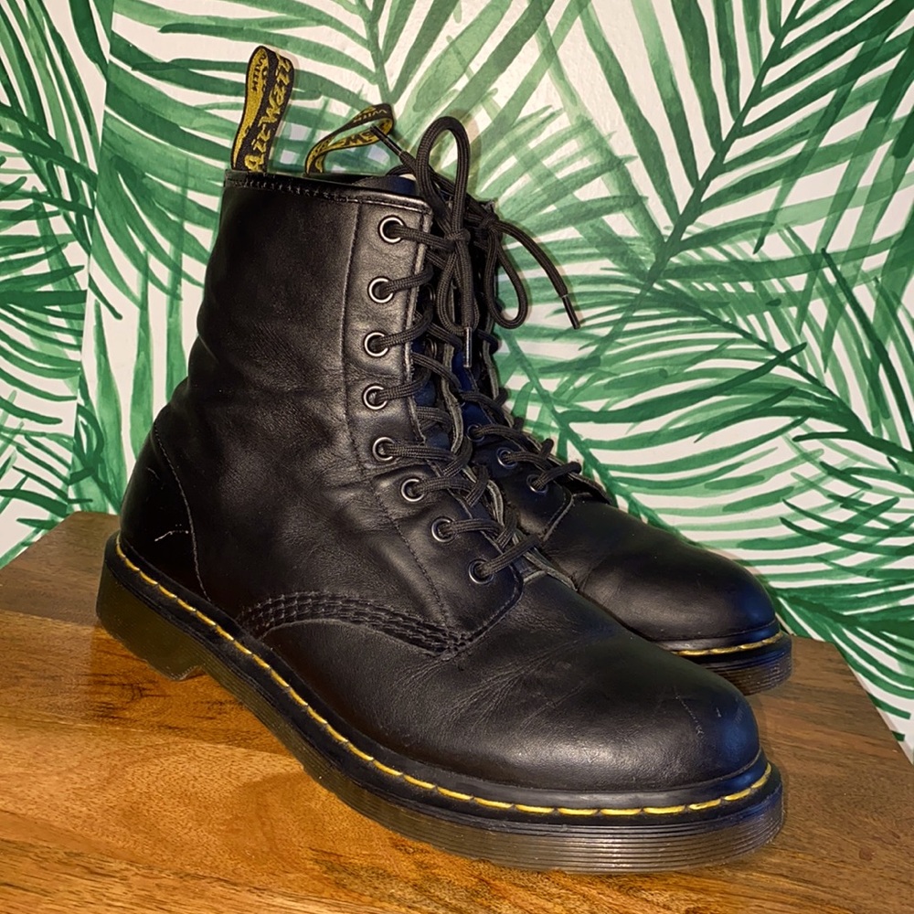 Dr. Martens Black Leather Combat Boots Women’s 10